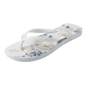 Delicate Blauwe Bloemen Teenslippers (Schuin)