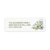 Delicate blauwe groene met de hand getekende water etiket (Voorkant)