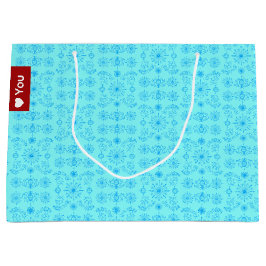 Delicate Blauwe op Teal Groot Cadeauzakje
