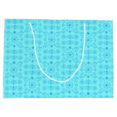Delicate Blauwe op Teal Groot Cadeauzakje (Achterkant)