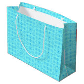 Delicate Blauwe op Teal Groot Cadeauzakje (Achterkant Gekanteld)