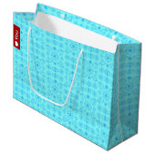 Delicate Blauwe op Teal Groot Cadeauzakje (Voorkant Gekanteld)