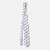 Delicate blauwe strepen lavendelmonogram stropdas (Achterkant)