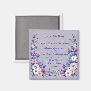Delicate blauwe, witte, roze en paarse zomerbloese magneet