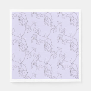 Delicate bloei stengellijn, lila paars servet