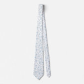 Delicate bloem blauwe toile de jouy halsdoek stropdas (Voorkant)