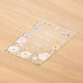 Delicate bloem kader Doop Acryl uitnodiging (Laagn)