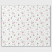 Delicate Bloem & Katoen Cadeaupapier (Vlak)