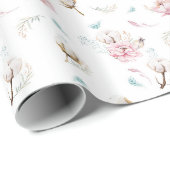 Delicate Bloem & Katoen Cadeaupapier (Rol Hoek)