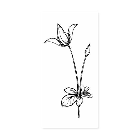 Delicate Bloem Stem Art Stempel (Afrduk)