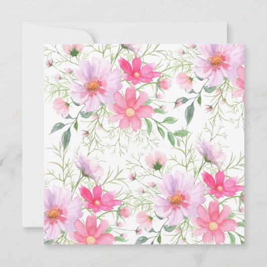 Delicate bloemblaadjes eerste communie kaart (Achterkant)