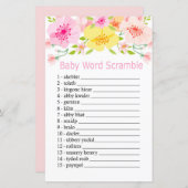 Delicate bloemen Baby word scramble game (Voorkant / Achterkant)