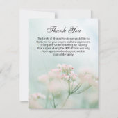 Delicate Bloemen Begrafenis Dank u Opmerking Kaart (Voorkant)