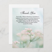 Delicate Bloemen Begrafenis Dank u Opmerking Kaart (Voorkant / Achterkant)