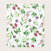 Delicate bloemen & bessen patroon met krans visitekaartje (Binnenkant ongevouwen)