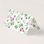 Delicate bloemen & bessen patroon met krans visitekaartje (Achterkant)