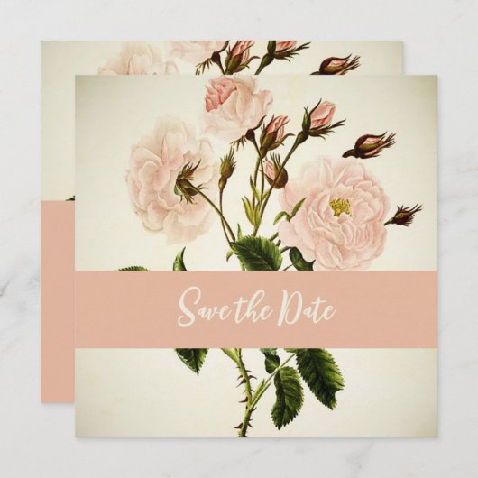 Delicate bloemen Bewaar de datum Save The Date (Voorkant / Achterkant)