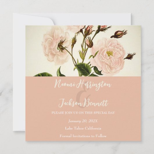 Delicate bloemen Bewaar de datum Save The Date (Achterkant)