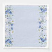 Delicate Bloemen blauw eenvoudig Bruiloft Jubileum Servet (Voorkant)