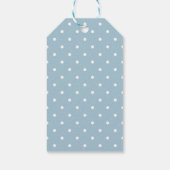 Delicate Bloemen Blauwe Polka Dot Dank u Cadeaulabel (Achterkant)