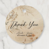 Delicate Bloemen Botanische Boho Bruiloft Bedankjes Labels (Achterkant)