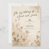  Delicate Bloemen Botanische Boho Bruiloft Kaart (Voorkant)