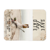 Delicate Bloemen Botanische Boho Bruiloft Magneet (Horizontaal)