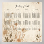 Delicate Bloemen Botanische Boho Bruiloft Poster (Voorkant)