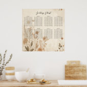 Delicate Bloemen Botanische Boho Bruiloft Poster (Keuken)