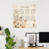 Delicate Bloemen Botanische Boho Bruiloft Poster (Thuiskantoor)