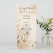  Delicate Bloemen Botanische Boho Bruiloft Programmakaart (Staand voorkant)