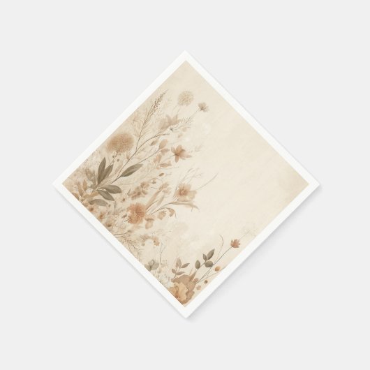  Delicate Bloemen Botanische Boho Bruiloft Servet (Hoek)