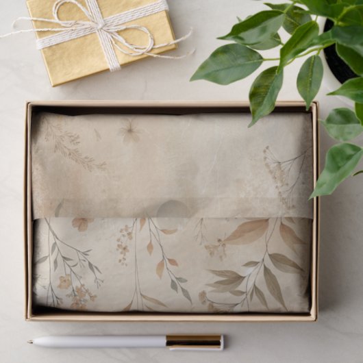  Delicate Bloemen Botanische Boho Bruiloft Tissuepapier (Geschenk)