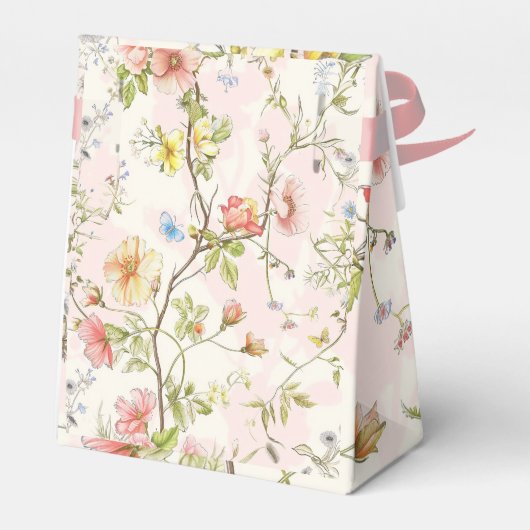 delicate bloemen en bladeren in Chinese stijl Bedankdoosjes (Achterkant)