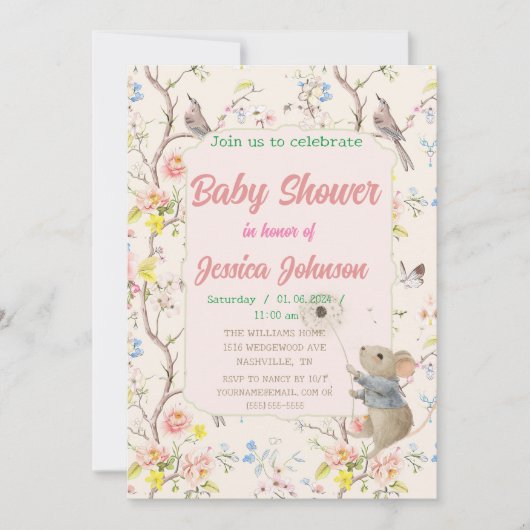 delicate bloemen en bladeren in Chinese stijl Kaart (Voorkant)