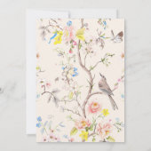 delicate bloemen en bladeren in Chinese stijl Kaart (Achterkant)