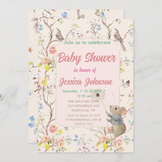 delicate bloemen en bladeren in Chinese stijl Kaart (Voorkant / Achterkant)