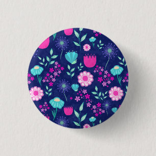 Delicate Bloemen en Botanische Details Ronde Button 3,2 Cm