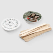 Delicate Bloemen en Foto Bruiloft Handwaaier (Niet-gemonteerd)