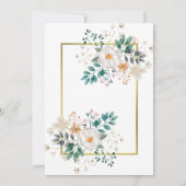 Delicate Bloemen en Gouden Rand Kaart (Achterkant)