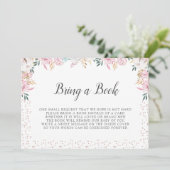 Delicate Bloemen en Katoen Breng een Boek Kaart (Staand voorkant)