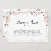 Delicate Bloemen en Katoen Breng een Boek Kaart (Voorkant / Achterkant)