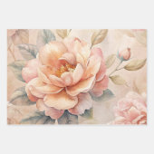 Delicate Bloemen  Geïnspireerd Pastel Waterverf Inpakpapier Vel (Voorkant 3)