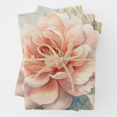 Delicate Bloemen Geïnspireerd Pastel Waterverf Inpakpapier Vel (In situ)