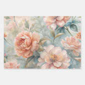 Delicate Bloemen  Geïnspireerd Pastel Waterverf Inpakpapier Vel (Voorkant 3)