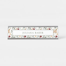 Delicate Bloemen gepersonaliseerd Bureau Naambordje