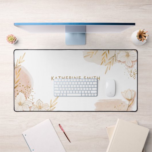 Delicate Bloemen gepersonaliseerd Bureaumat (Kantoor 1)