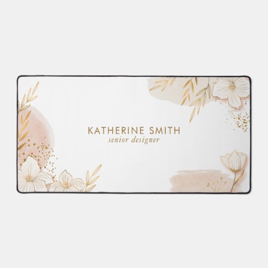 Delicate Bloemen gepersonaliseerd Bureaumat (Voorkant)