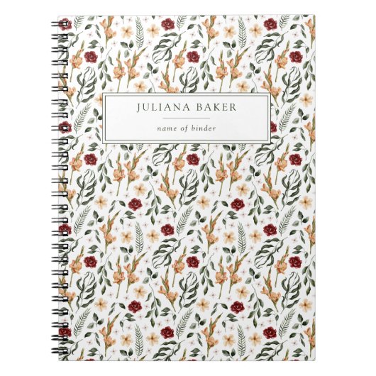 Delicate Bloemen gepersonaliseerd Notitieboek (Voorkant)