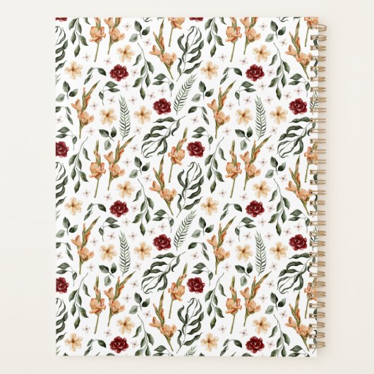 Delicate Bloemen gepersonaliseerd Planner (Achterkant)